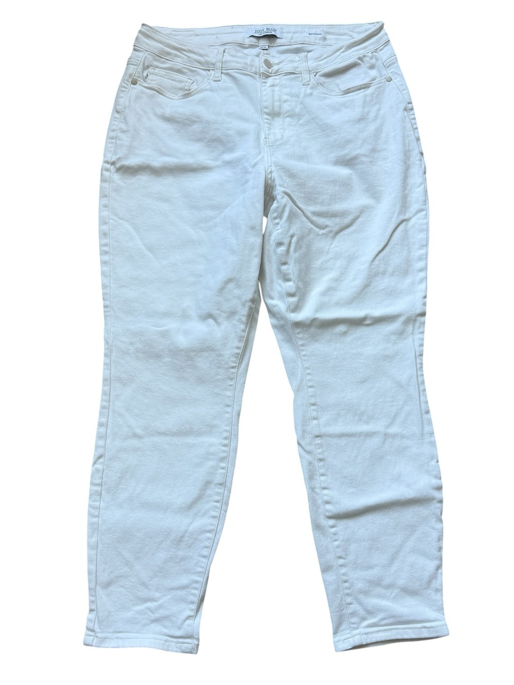 Judy Blue White Boyfriend Jeans Plus Size 16W Stretch Denim Casual Minimalist